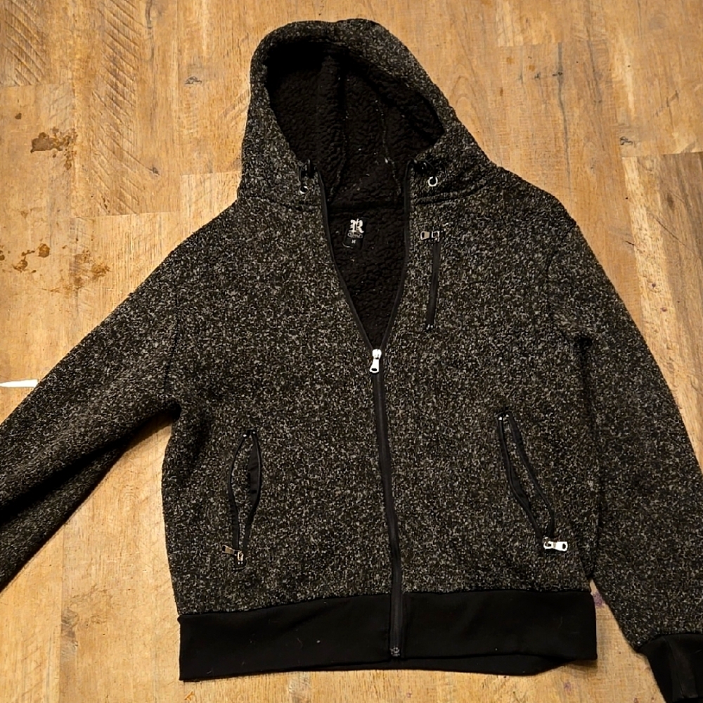 Black and Gray Hooded Jacket